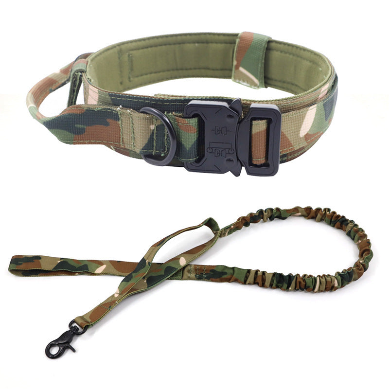 Tactical Collar Leash Pet Collar Nylon Medium and Large Dog Army Dog Training Dog Collar