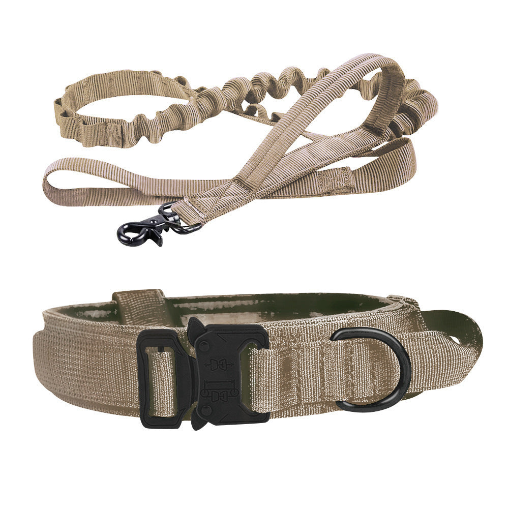 Tactical Collar Leash Pet Collar Nylon Medium and Large Dog Army Dog Training Dog Collar