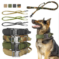 Tactical Collar Leash Pet Collar Nylon Medium and Large Dog Army Dog Training Dog Collar