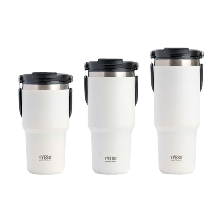 Tyeso new coffee cup double-layer heat preservation and cold preservation portable ice cup large capacity stainless steel double drink car cup