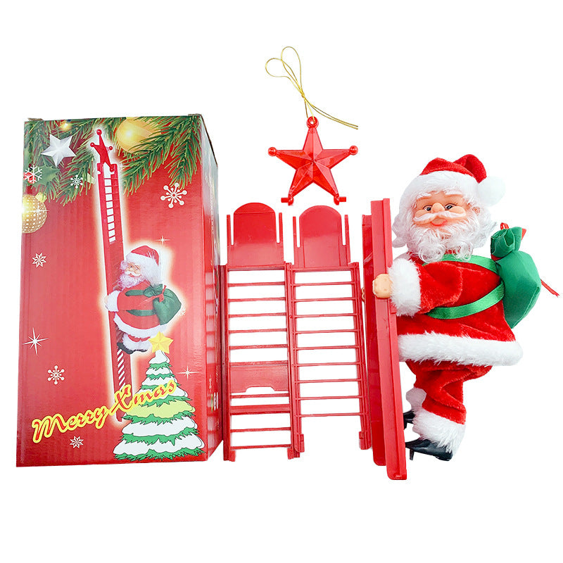 Santa Claus Climbing Ladder