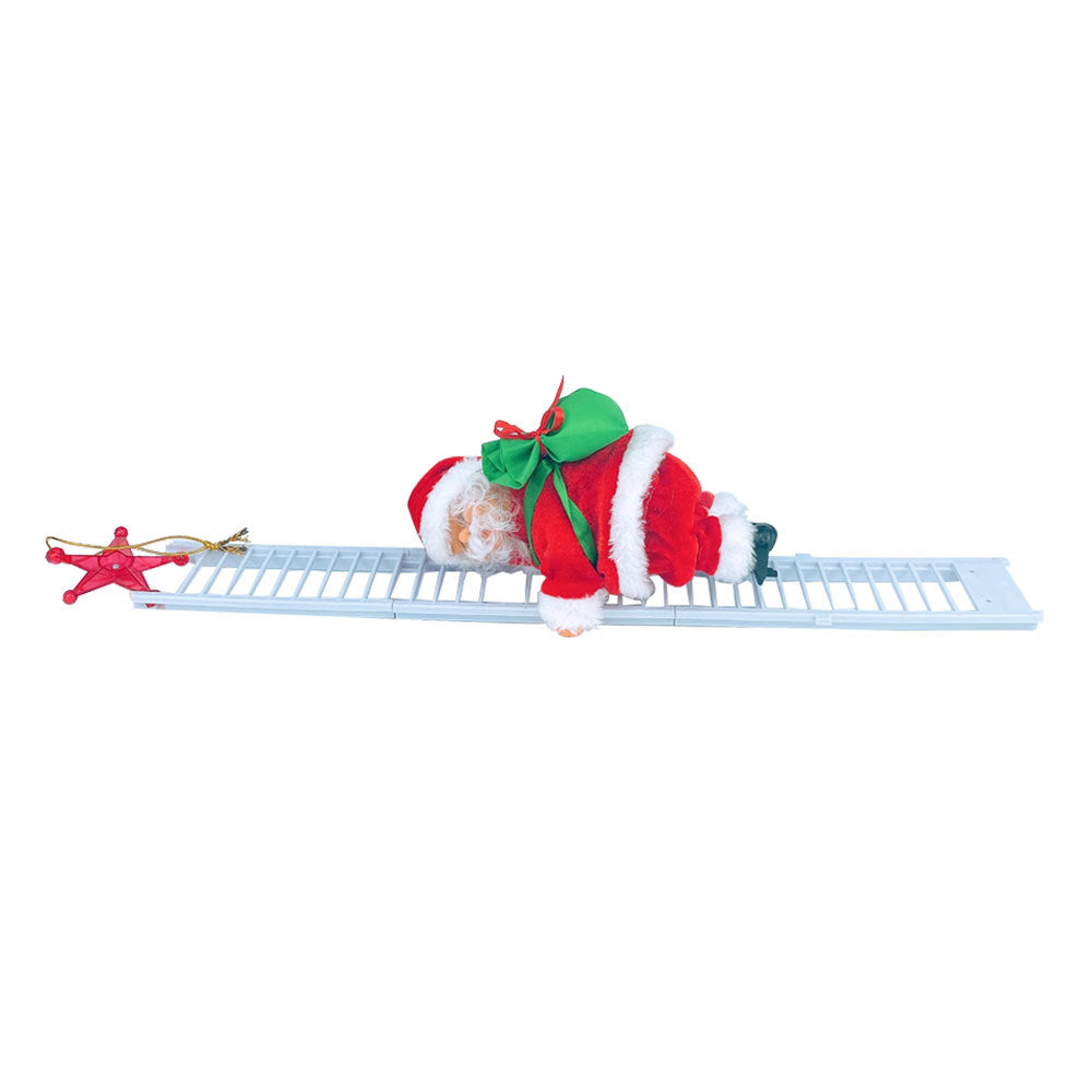 Santa Claus Climbing Ladder